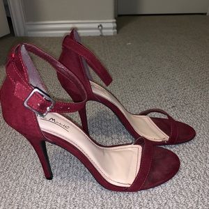 Maroon high heels
